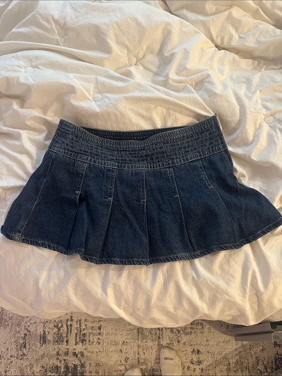 Arizona Jean Company Dresses & Skirts - Arizona Jean Company Dark Blue Pleated Denim Skirt